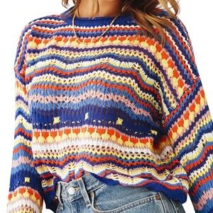Beginning boutique Vibrant Striped Women's Sweater